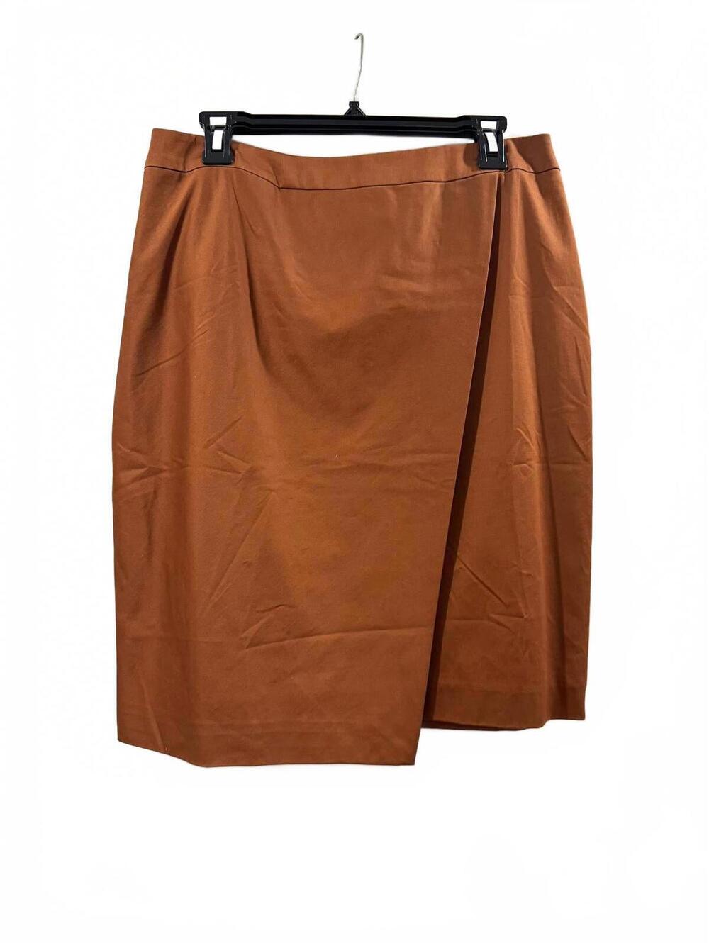 NWT Alex Marie copper brown faux wrap pencil skirt size 10